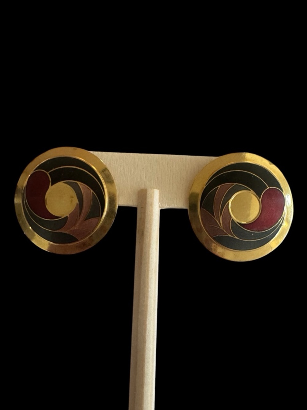 VTG‎ 1980s Samuel Huang Cloisonne Enamel Earrings